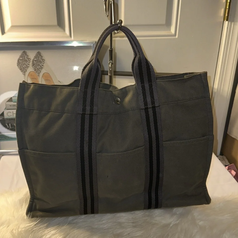 Hermes Toile Fourre-Tout MM tote GUC - Picture 3 of 13